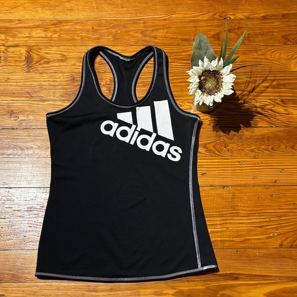 Adidas Women's Black and White Logo Tank Top - Picture 1 of 1